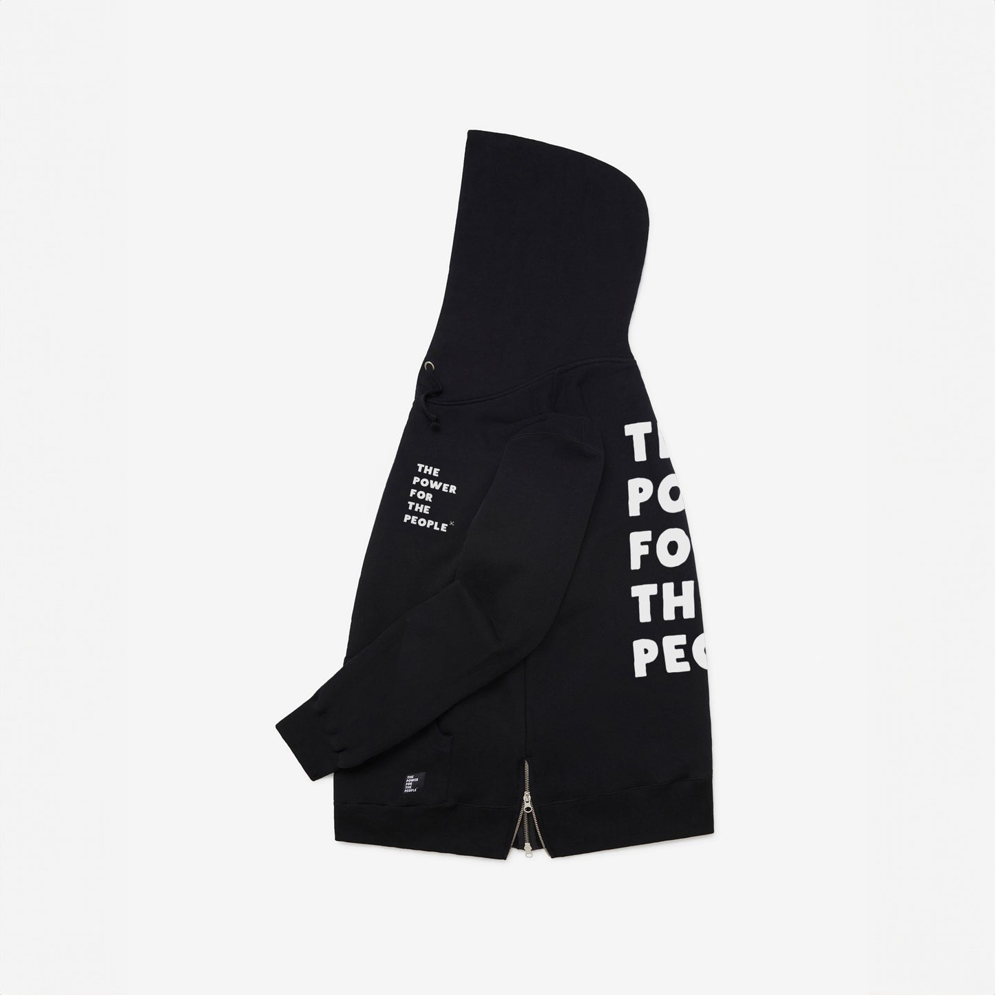 STONE BLACK / WHITE HOODED SWEAT