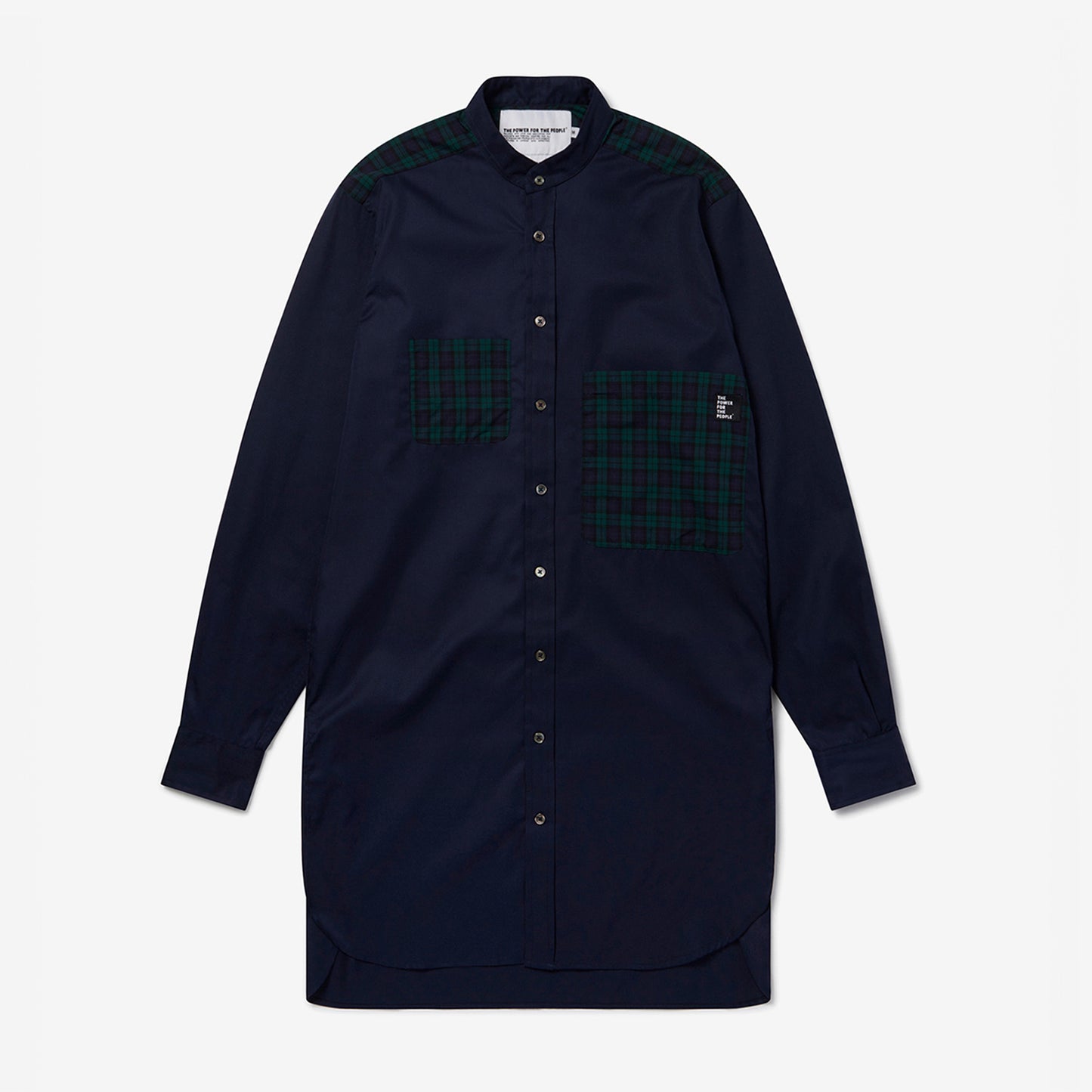 CHARLES OVERSIZE BLACKWATCH TARTAN GRANDAD SHIRT