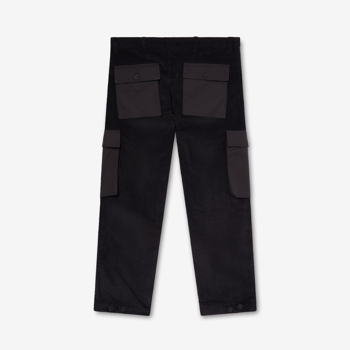 GEORGE CARGO PANTS BLACK COTTON CORD