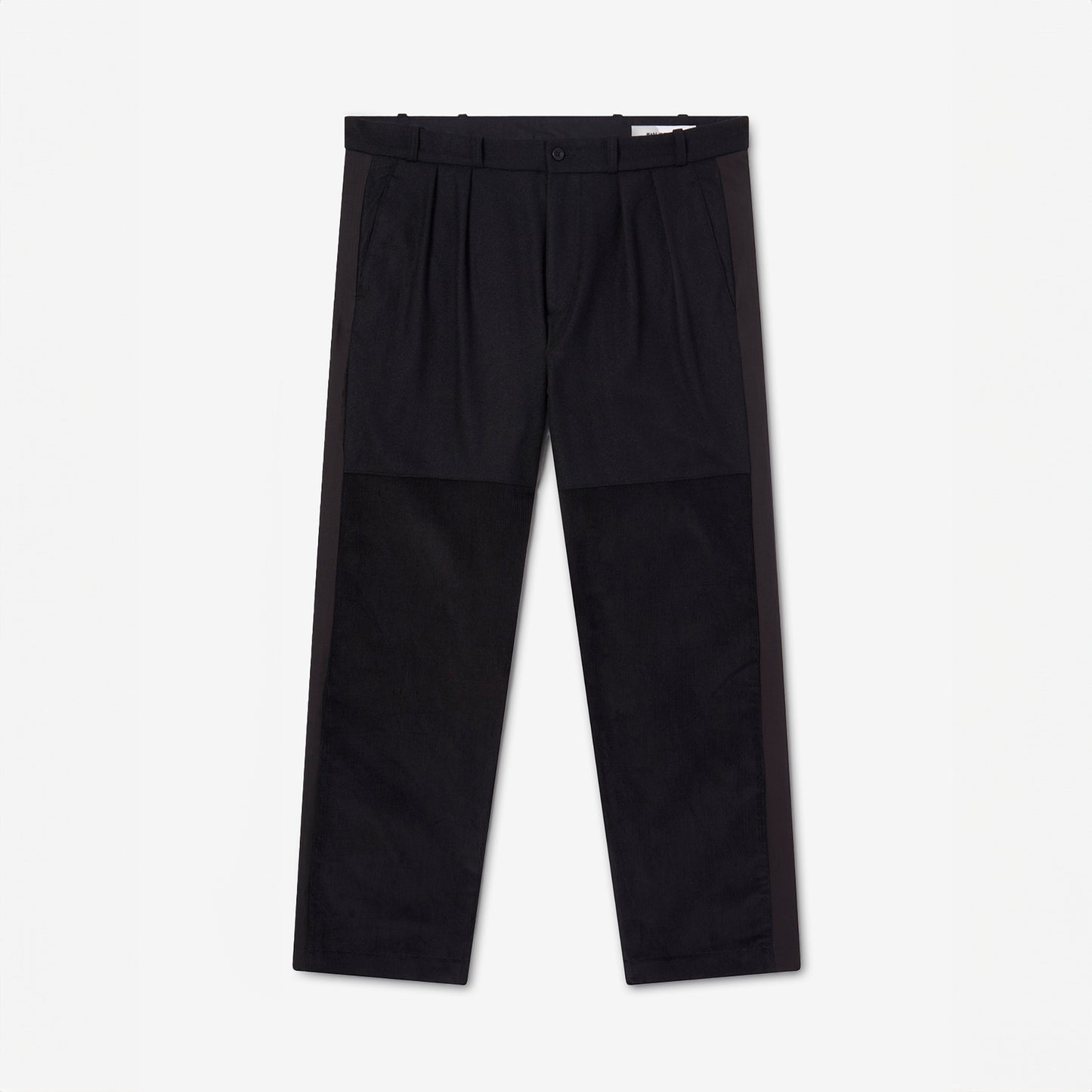 MOSES PANEL PANTS BLACK WOOL CASHMERE CORD