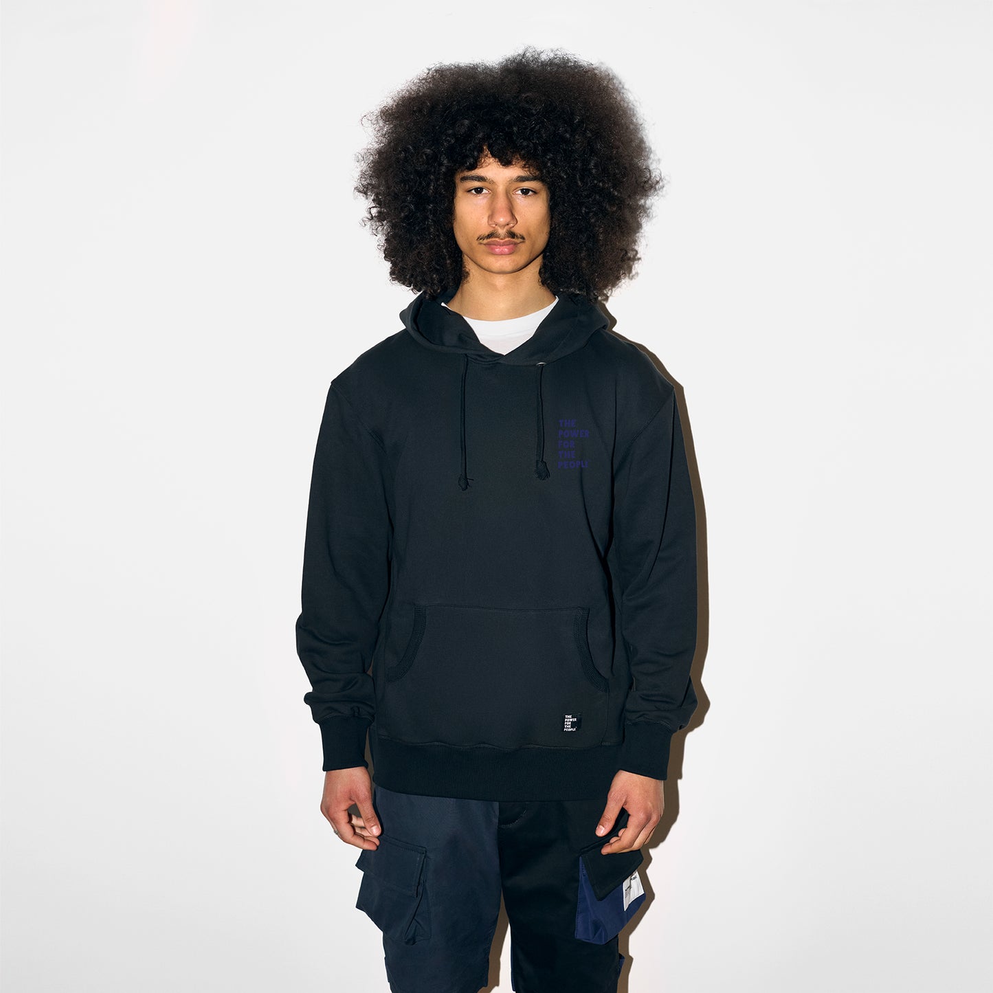 STONE BLACK / BLUE HOODED SWEAT