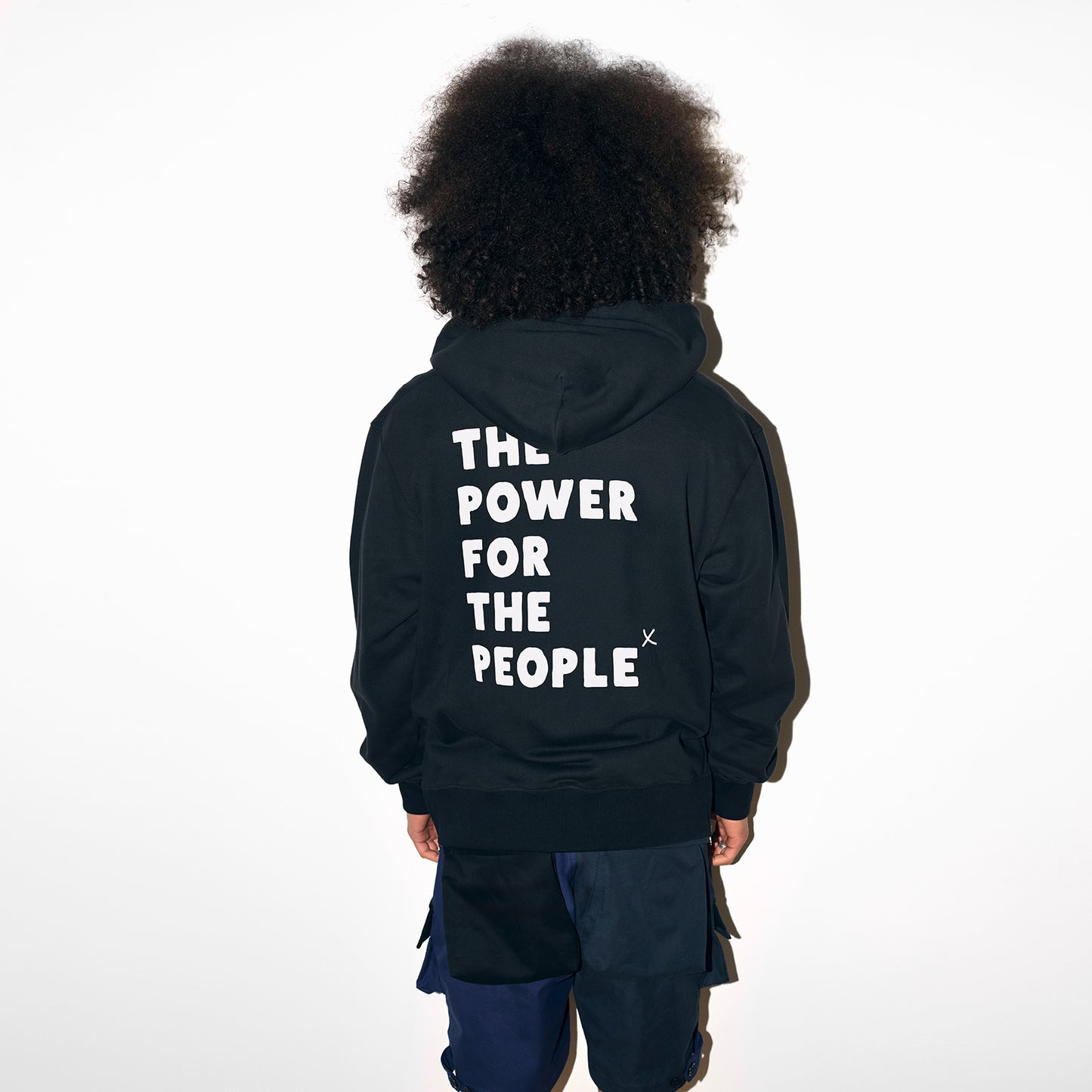 STONE BLACK / WHITE HOODED SWEAT