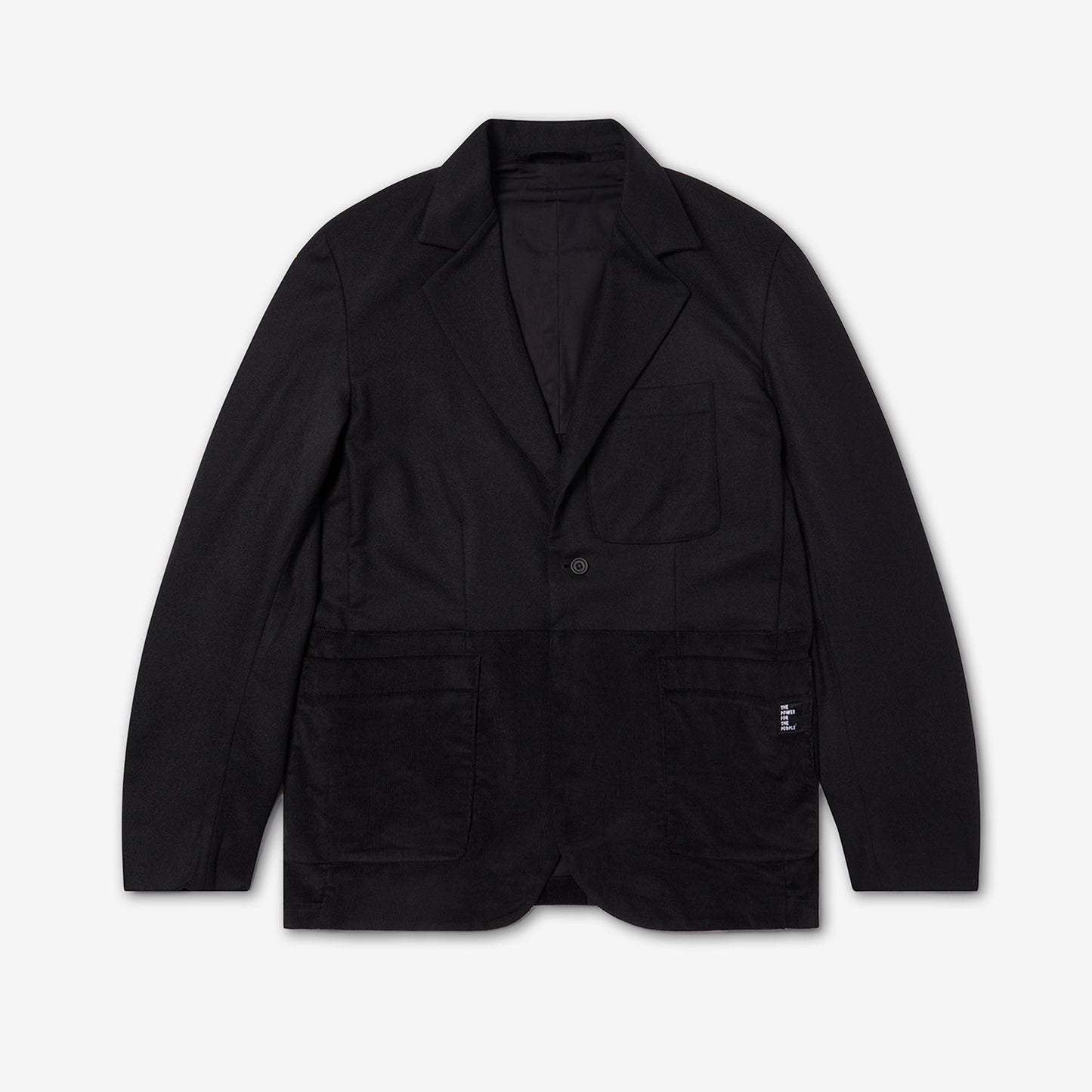 TONY HALF HALF JACKET BLACK CASHMERE WOOL CORD